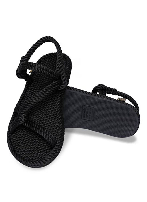 Nomadic Republic Siyah Kadın Sandalet MYK.0020.K.T - Görsel 5