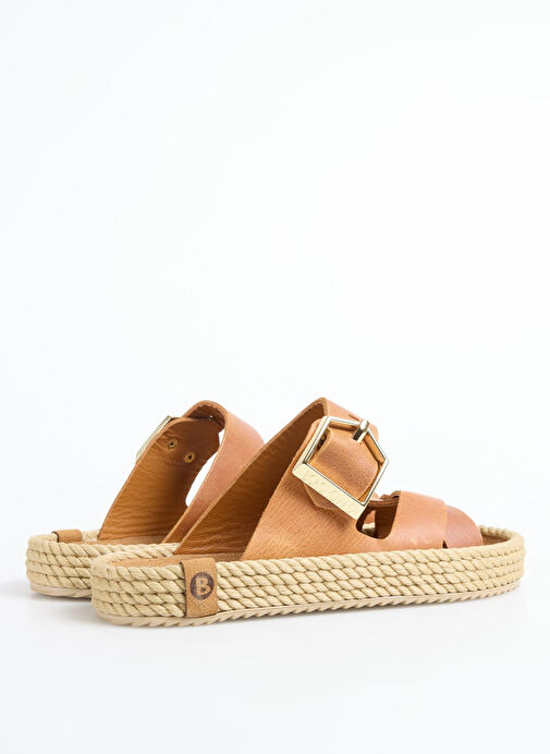 Bohonomad Kahverengi Kadın Deri Terlik SEV12-00100 - Görsel 4