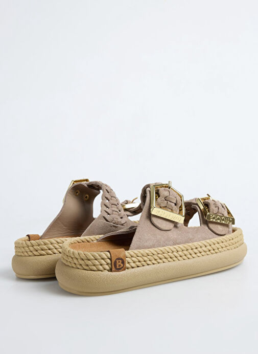 Bohonomad Kahverengi Kadın Süet + Deri Terlik SYDOR12-00025 - Görsel 4