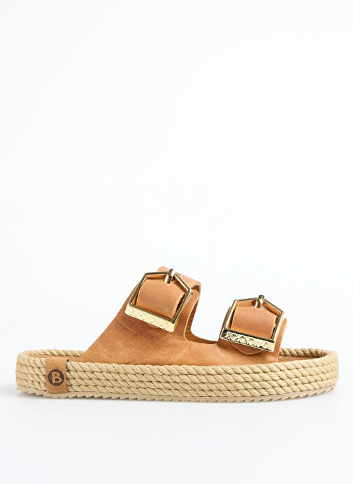 Bohonomad Kahverengi Kadın Deri Terlik SYD12-00100 - Görsel 2