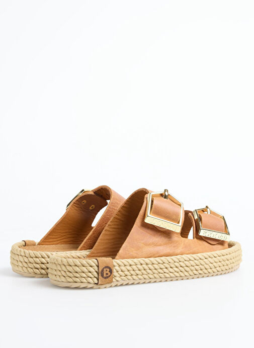 Bohonomad Kahverengi Kadın Deri Terlik SYD12-00100 - Görsel 4