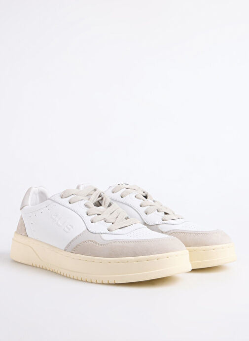 4US Beyaz Erkek Deri Sneaker MARK 100 - Görsel 3