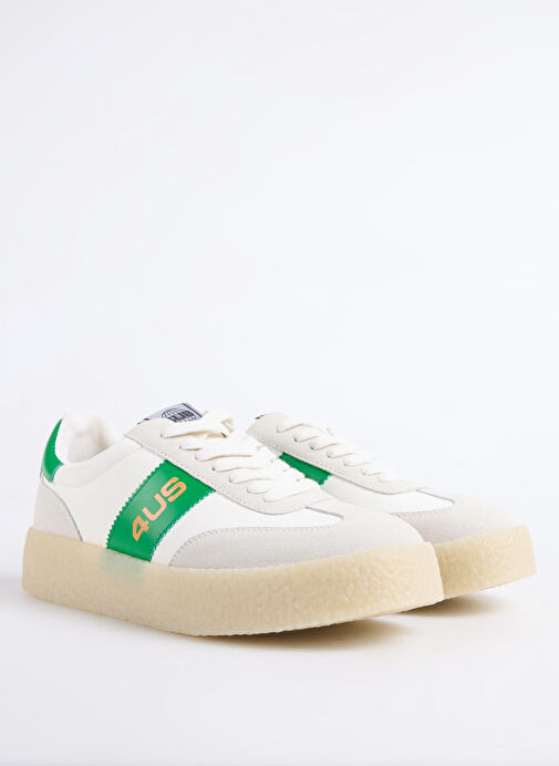 4US Beyaz Erkek Deri Sneaker MARK 100 - Görsel 3