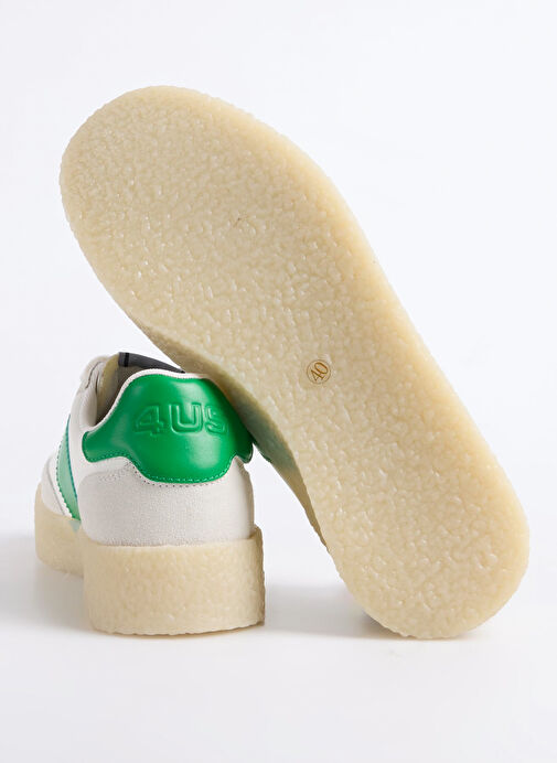 4US Beyaz Erkek Deri Sneaker MARK 100 - Görsel 5