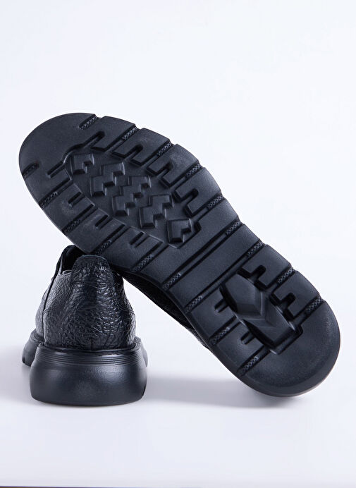 Cotton Bar Siyah Erkek Deri Günlük Ayakkabı BRESCAN - Görsel 7