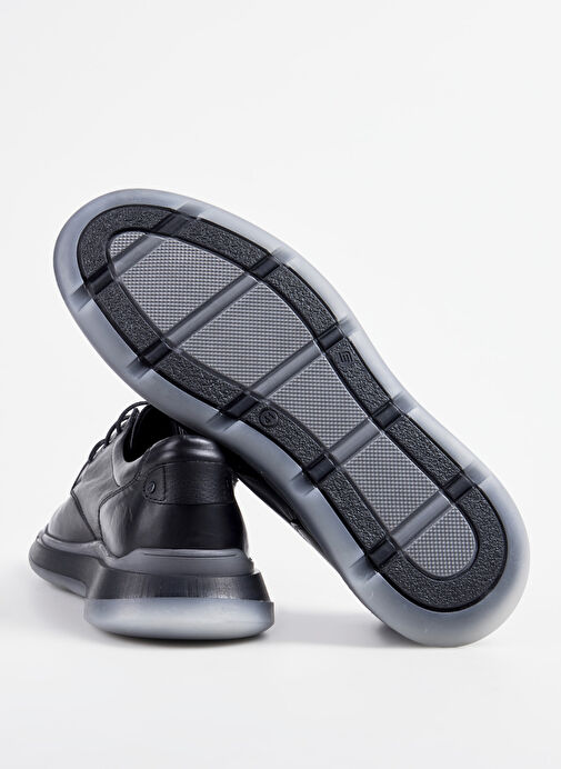 Cotton Bar Siyah Erkek Deri Günlük Ayakkabı ABERDE - Görsel 7