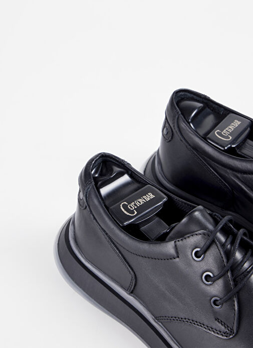 Cotton Bar Siyah Erkek Deri Günlük Ayakkabı ABERDE - Görsel 5