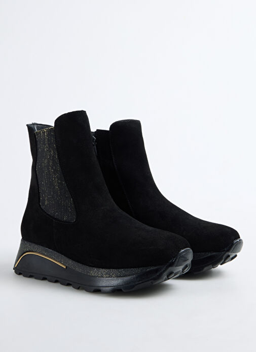 Cotton Bar Siyah Kadın Deri Bot D-ANABEN - Görsel 3