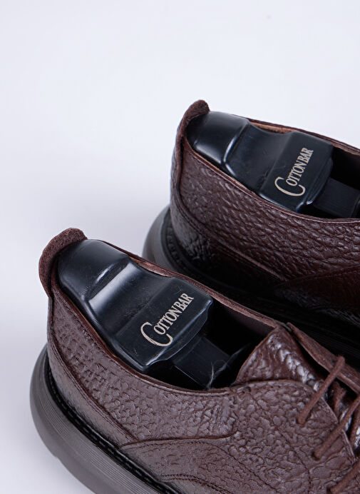 Cotton Bar Kahverengi Erkek Deri Günlük Ayakkabı BRESCAN - Görsel 5