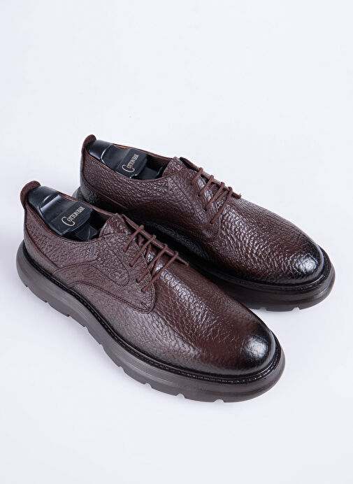 Cotton Bar Kahverengi Erkek Deri Günlük Ayakkabı BRESCAN - Görsel 4