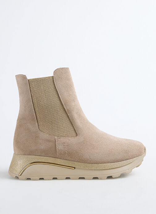 Cotton Bar Bej Kadın Deri Bot D-ANABEN - Görsel 2