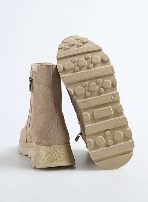 Cotton Bar Bej Kadın Deri Bot D-ANABEN - Görsel 5