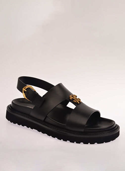 Roberto Cavalli Siyah Erkek Deri Sandalet 27735 - Görsel 3