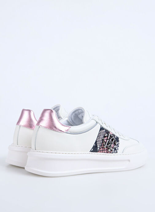Roberto Cavalli Beyaz Kadın Deri Sneaker 27608 - Görsel 4