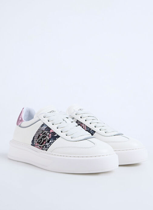Roberto Cavalli Beyaz Kadın Deri Sneaker 27608 - Görsel 3
