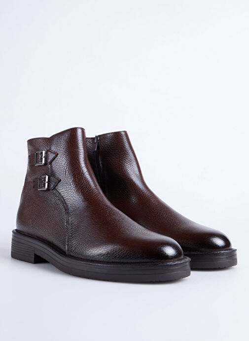 Fabrika Kahverengi Erkek Deri Bot HUGO-EGART - Görsel 3