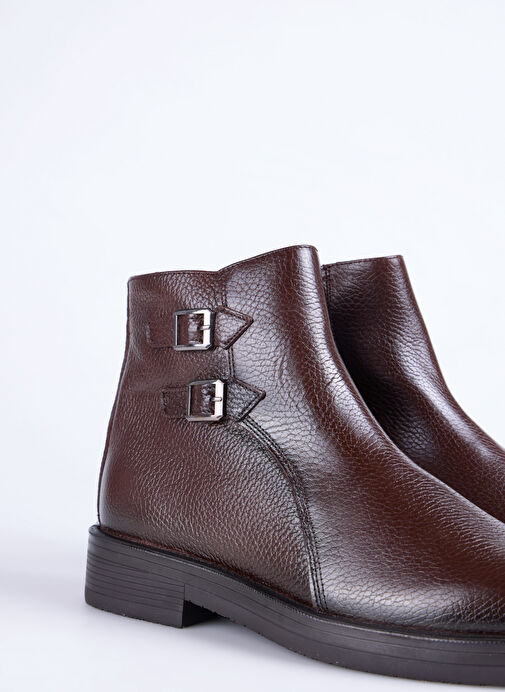 Fabrika Kahverengi Erkek Deri Bot HUGO-EGART - Görsel 4