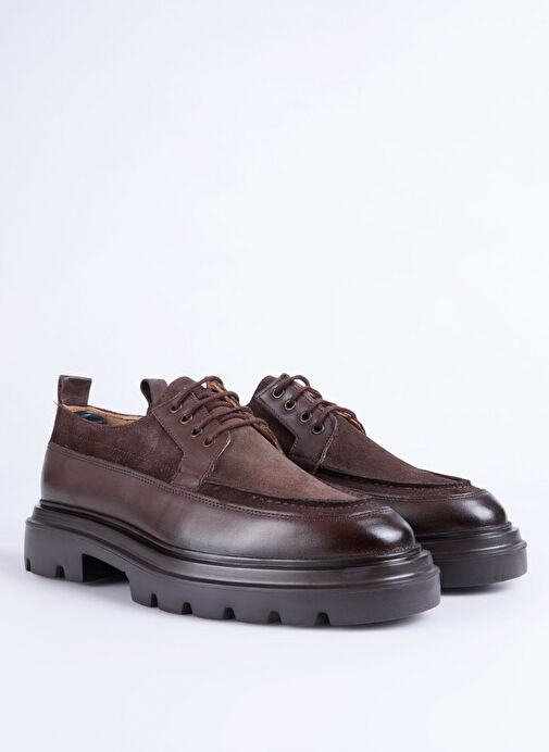 Fabrika Kahverengi Erkek Deri Günlük Ayakkabı WOLF-CONTRA - Görsel 3