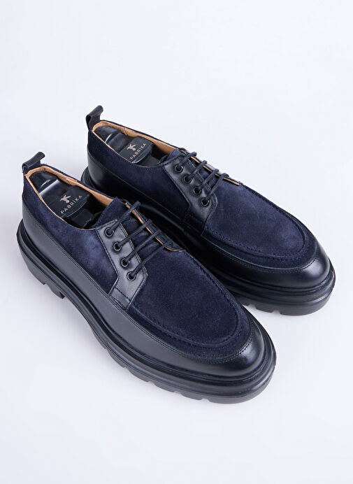 Fabrika Lacivert Erkek Deri Günlük Ayakkabı WOLF-CONTRA - Görsel 4