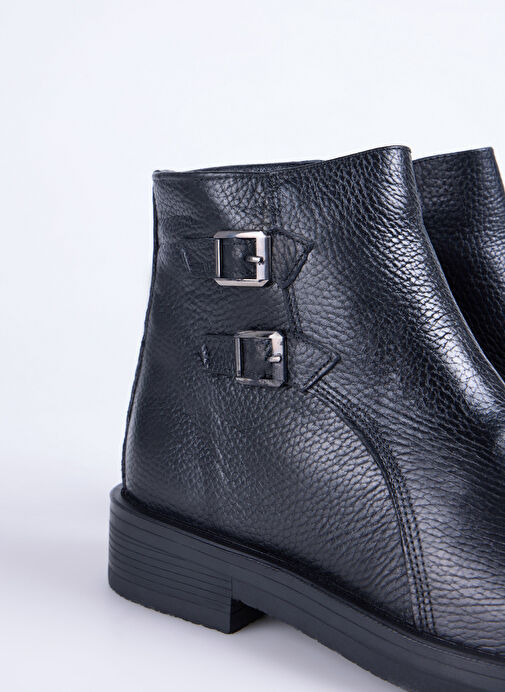 Fabrika Siyah Erkek Deri Bot HUGO-EGART - Görsel 4