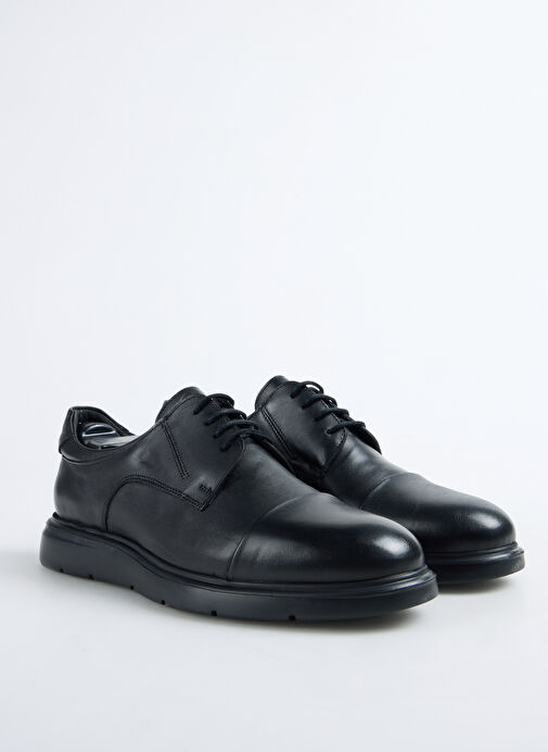 Fabrika Siyah Erkek Deri Günlük Ayakkabı BALUN - Görsel 3