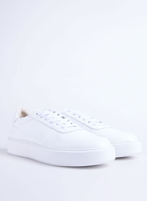 Fabrika Beyaz Erkek Deri Sneaker SEKA-LECTRA - Görsel 3