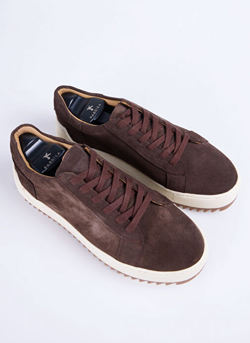 Fabrika Kahverengi Erkek Deri Sneaker GIBSON-SUET - Görsel 4