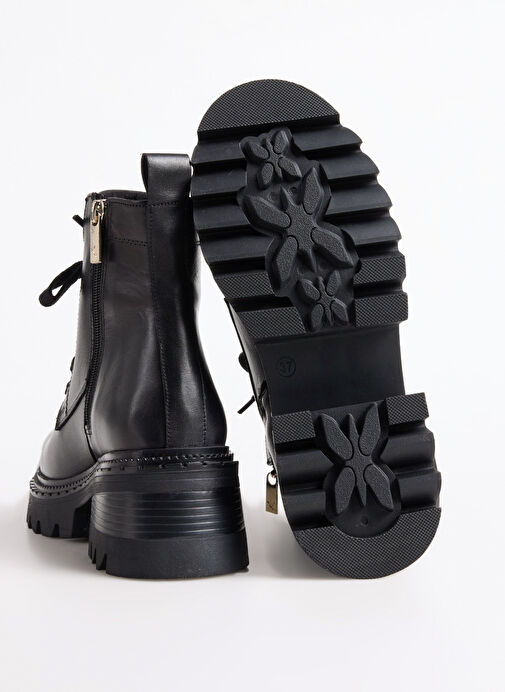 Fabrika Siyah Kadın Deri Bot D-ELLERY-DEVIN - Görsel 5