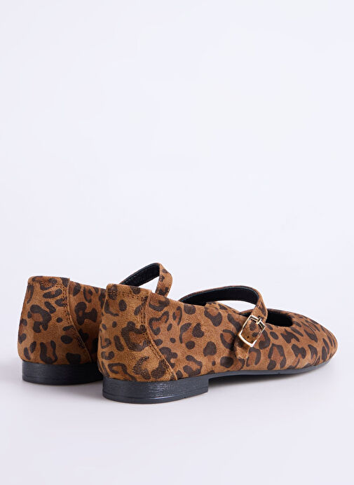 Fabrika Kahverengi Kadın Deri Babet D-DERVILA-LEOPAR - Görsel 4