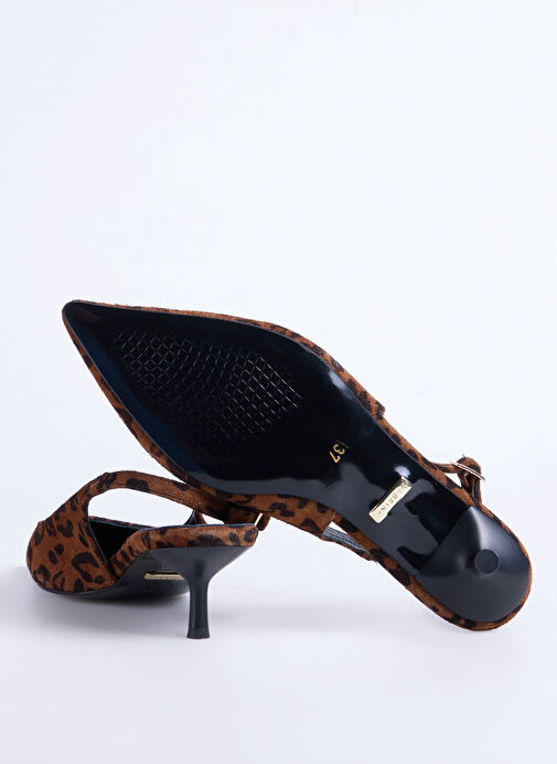 Fabrika Kahverengi Kadın Deri Topuklu Ayakkabı D-KITTEN-ILSA LEOPAR - Görsel 5