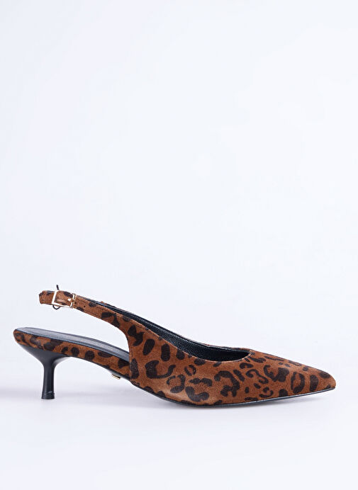 Fabrika Kahverengi Kadın Deri Topuklu Ayakkabı D-KITTEN-ILSA LEOPAR - Görsel 2