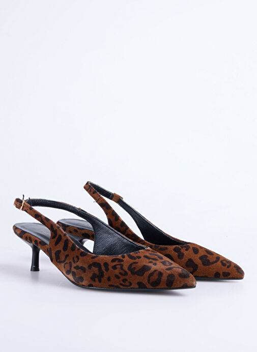 Fabrika Kahverengi Kadın Deri Topuklu Ayakkabı D-KITTEN-ILSA LEOPAR - Görsel 3