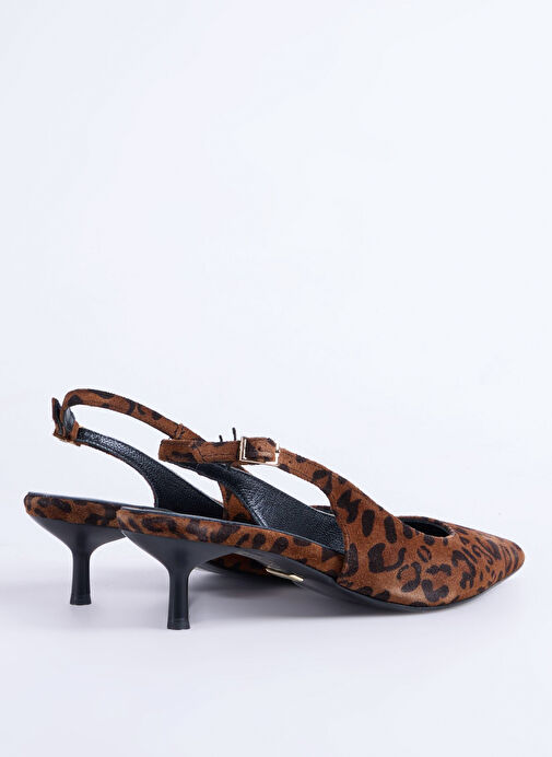 Fabrika Kahverengi Kadın Deri Topuklu Ayakkabı D-KITTEN-ILSA LEOPAR - Görsel 4