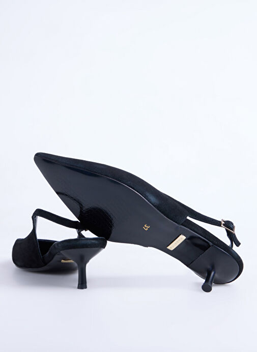 Fabrika Siyah Kadın Deri Topuklu Ayakkabı D-KITTEN-ILSA - Görsel 5