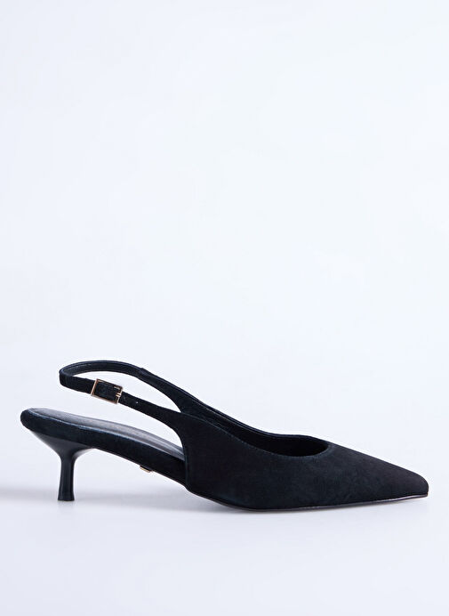 Fabrika Siyah Kadın Deri Topuklu Ayakkabı D-KITTEN-ILSA - Görsel 2