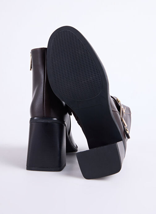 Fabrika Kahverengi Kadın Topuklu Bot BLOCK-BLENID - Görsel 5