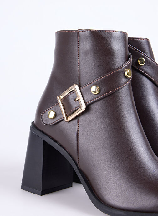 Fabrika Kahverengi Kadın Topuklu Bot BLOCK-BLENID - Görsel 6