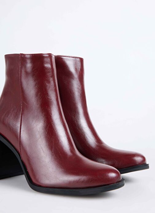Fabrika Bordo Kadın Topuklu Bot BLOCK-BELLA - Görsel 6