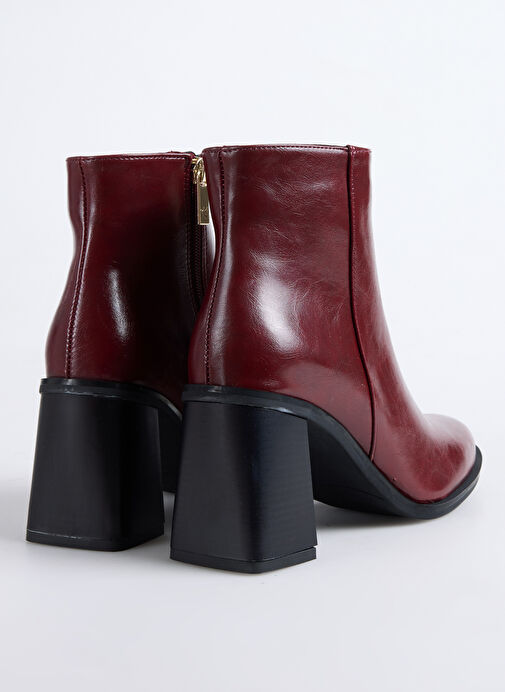 Fabrika Bordo Kadın Topuklu Bot BLOCK-BELLA - Görsel 4