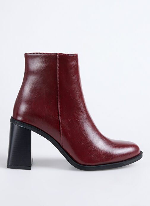 Fabrika Bordo Kadın Topuklu Bot BLOCK-BELLA - Görsel 2