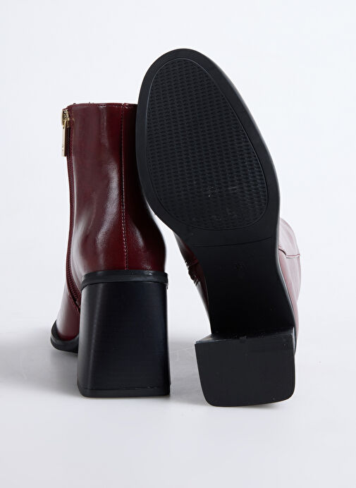 Fabrika Bordo Kadın Topuklu Bot BLOCK-BELLA - Görsel 5
