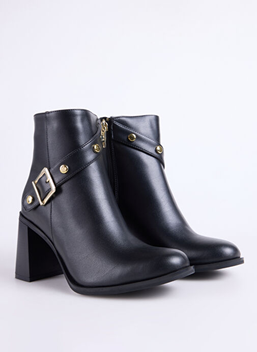 Fabrika Siyah Kadın Topuklu Bot BLOCK-BLENID - Görsel 3