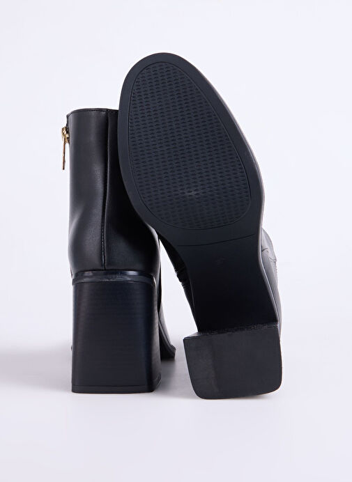 Fabrika Siyah Kadın Topuklu Bot BLOCK-BELLA - Görsel 5