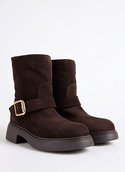 Fabrika Kahverengi Kadın Deri Bot D-MUDDY-LANFORD - Görsel 3