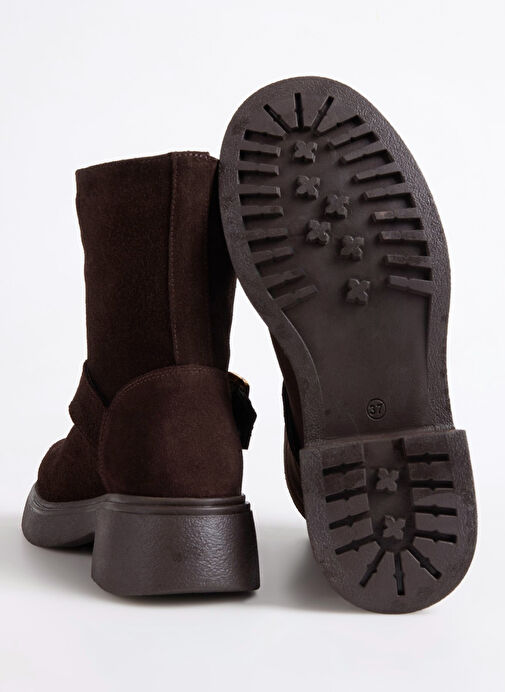 Fabrika Kahverengi Kadın Deri Bot D-MUDDY-LANFORD - Görsel 5