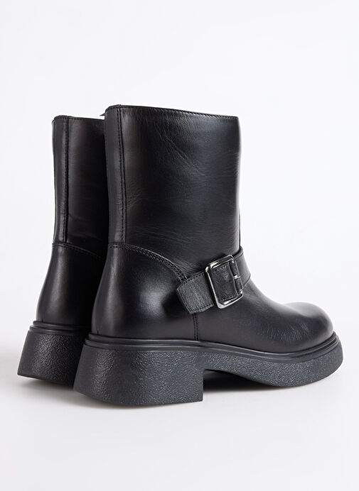Fabrika Siyah Kadın Deri Bot D-MUDDY-LANFORD - Görsel 4