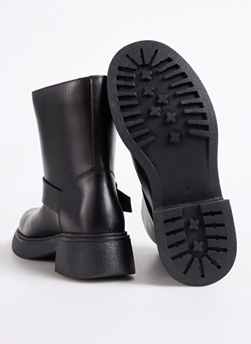 Fabrika Siyah Kadın Deri Bot D-MUDDY-LANFORD - Görsel 5