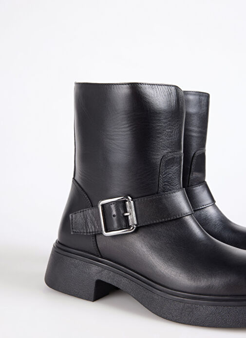 Fabrika Siyah Kadın Deri Bot D-MUDDY-LANFORD - Görsel 6