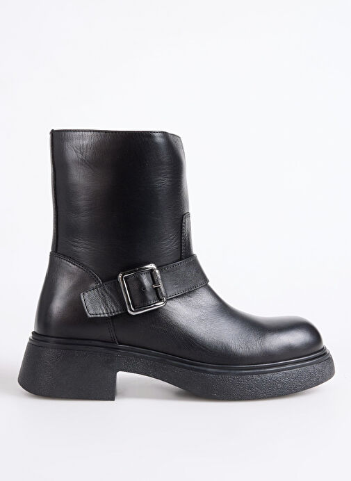 Fabrika Siyah Kadın Deri Bot D-MUDDY-LANFORD - Görsel 2