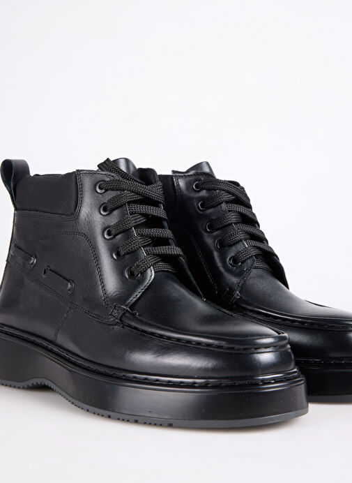 Fabrika Siyah Erkek Deri Bot SOREN-ARLO - Görsel 4